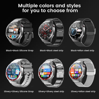 2025Novo Para Android e iOS Smartwatch Masculino Tela AMOLED GPS Rota de movimento Batimentos cardíacos Chamadas Bluetooth Smartwatch À Prova D'água