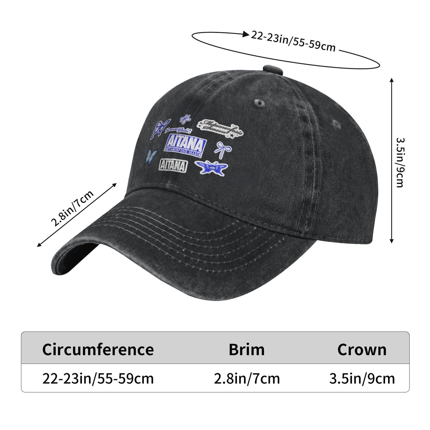 Boné de beisebol Summer Butterfly Aitana Boné de sol Dropshipping Design Bonés de Hip Hop Lavados Masculino Adulto Vintage Kpop Rock Bonés de beisebol