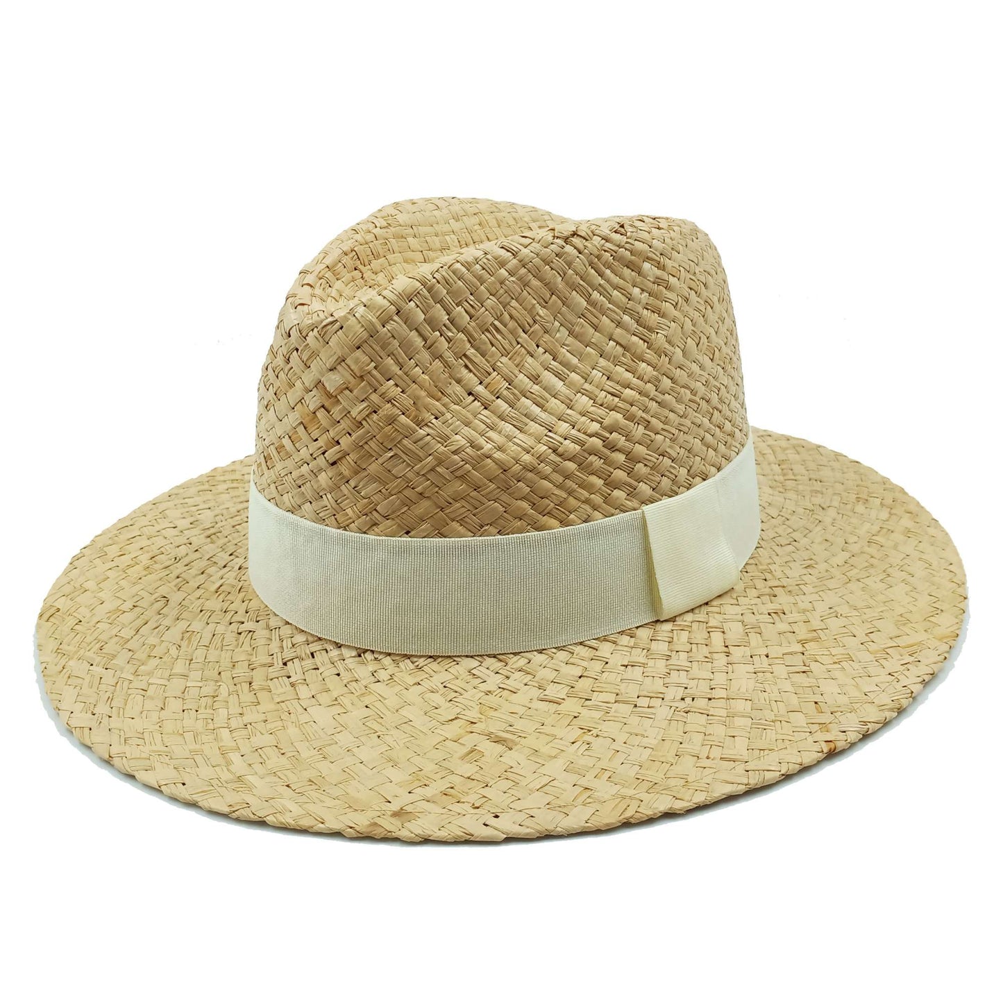 Chapéu de Palha Feminino de Verão Chapéu de Sol Luxuoso Feminino Chapéu de Praia de Proteção Solar da Moda Chapéu Panamá Francês Chapéu Raff de Aba Larga com Topo Abaulado