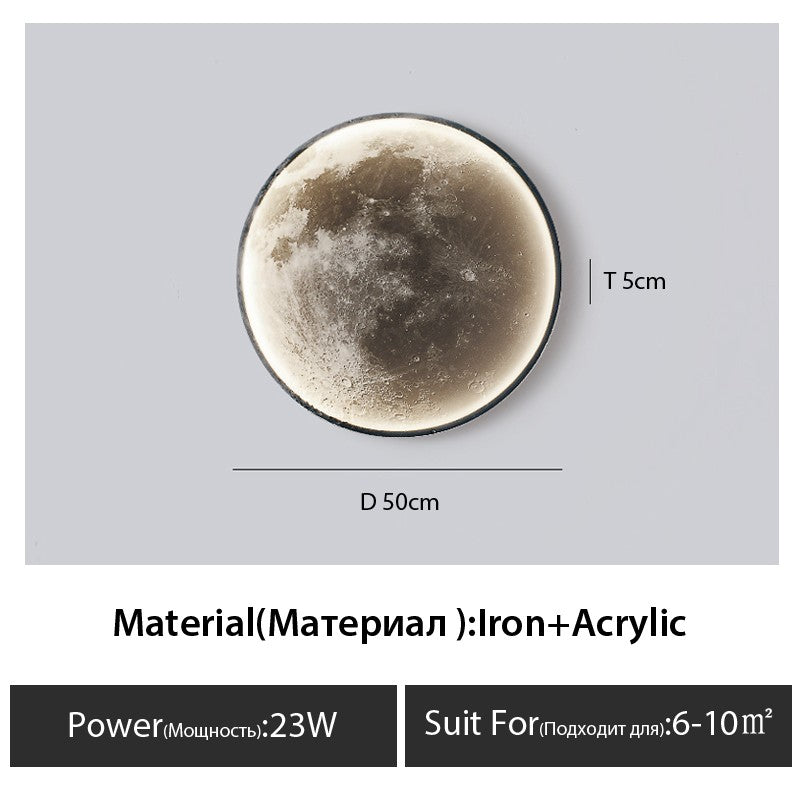 Moon Wall Lamp Living Room Background Wall Ceiling Lamp Art Bedroom Ceiling Lamp Imitating the Moon Surface Decorative Lamp