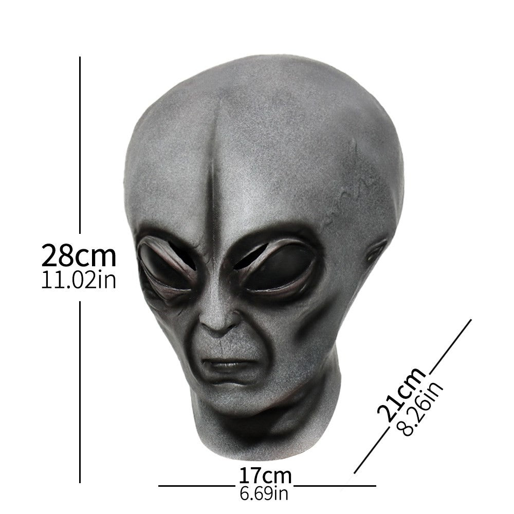 51 Area Alien Mask Gloves Cosplay UFO Big Eyes Extraterrestrial Organism Monster Latex Helmet Hands Halloween Party Costume Prop