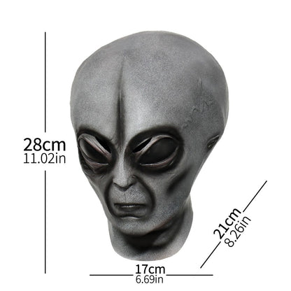 51 Area Alien Mask Gloves Cosplay UFO Big Eyes Extraterrestrial Organism Monster Latex Helmet Hands Halloween Party Costume Prop