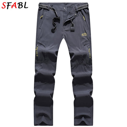 SFABL 5XL Summer Quick Dry Hiking Pants Men Stretch Waterproof Tactical Pants Zipper Pockets Trousers Lightweight Fishing Pants