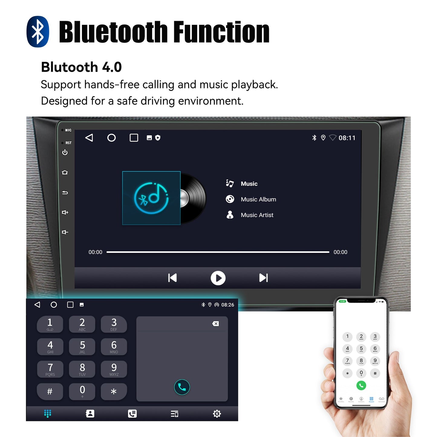 ESSGOO 10" Car Radio Android Auto Carplay Car Stereo Multimedia Player Universal WIFI GPS Autoradio Car Intelligent Systems