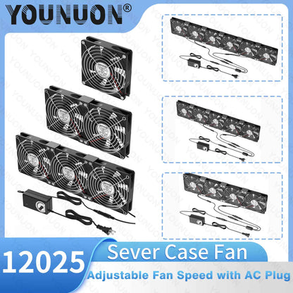 120mm 3000RPM Fan Cooling With Controller 12cm 12V 220V Btc Machine Chassis Workstation Cabinet Radiator Server Fan