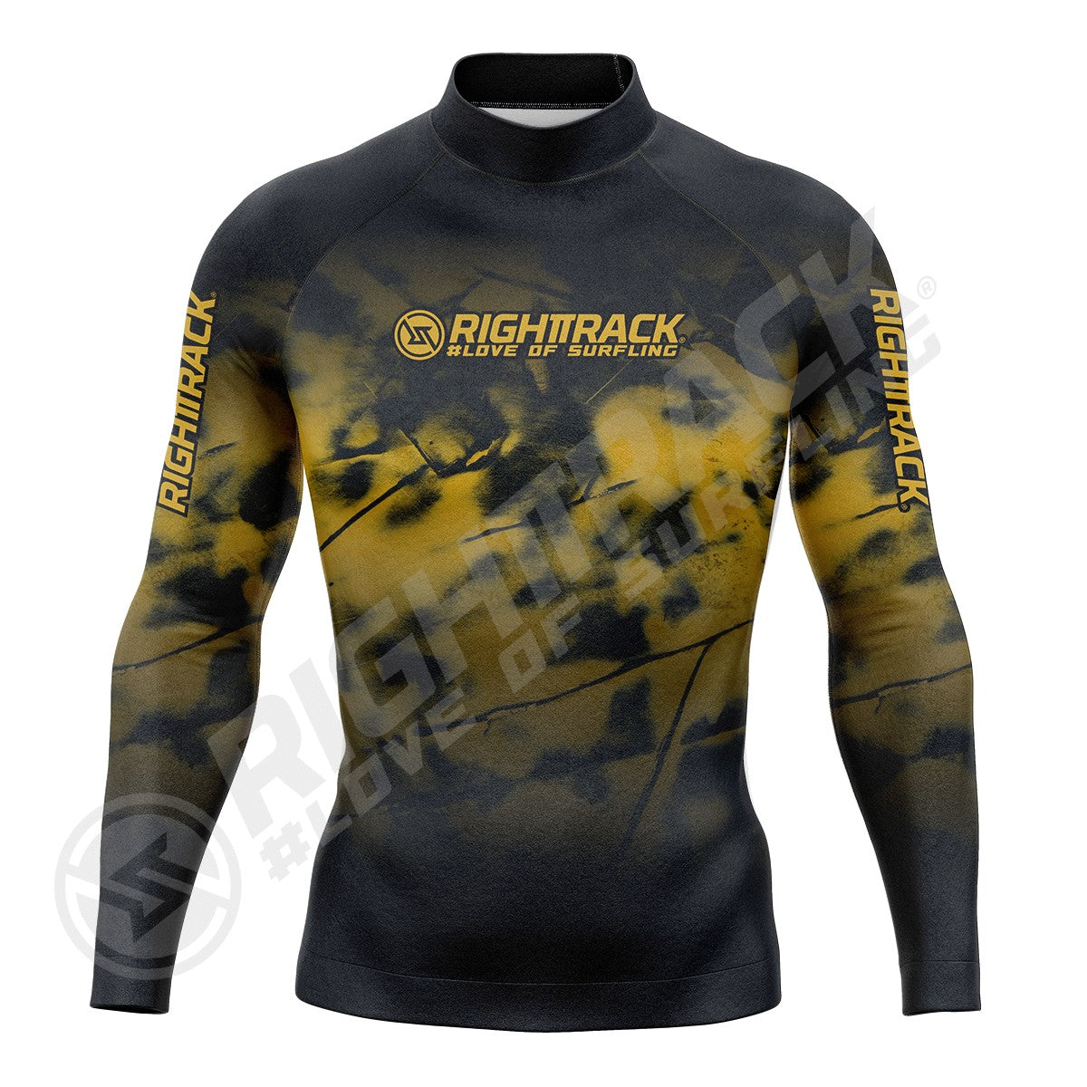 HotSale Men's Surfing Shirt Gold Coast Lycra Rashguard RIGHTTRACK Surf Sportswear Beach UV Swimwear UPF50+ Clothes