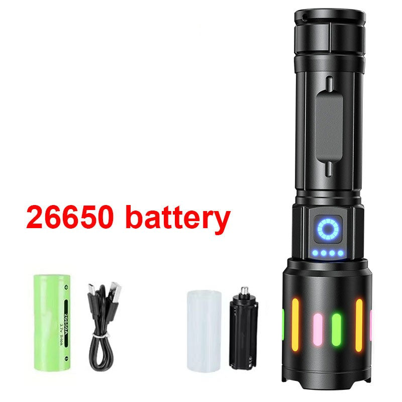 High Power Led Flashlights Long Shot Zoom Super Bright Flashlight Led USB Rechargeable Very Strong Torch Light For Camping