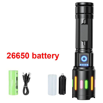 High Power Led Flashlights Long Shot Zoom Super Bright Flashlight Led USB Rechargeable Very Strong Torch Light For Camping