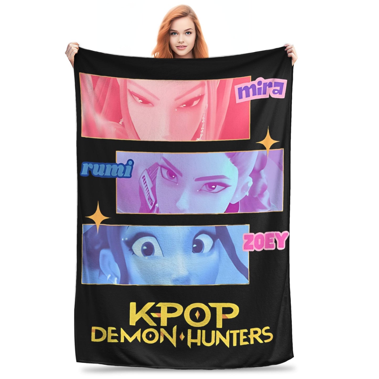 Kpop Demon Hunters Zoey Huntrix Blankets  Plush Vintage Soft Throw Blankets for Bedspread Summer,