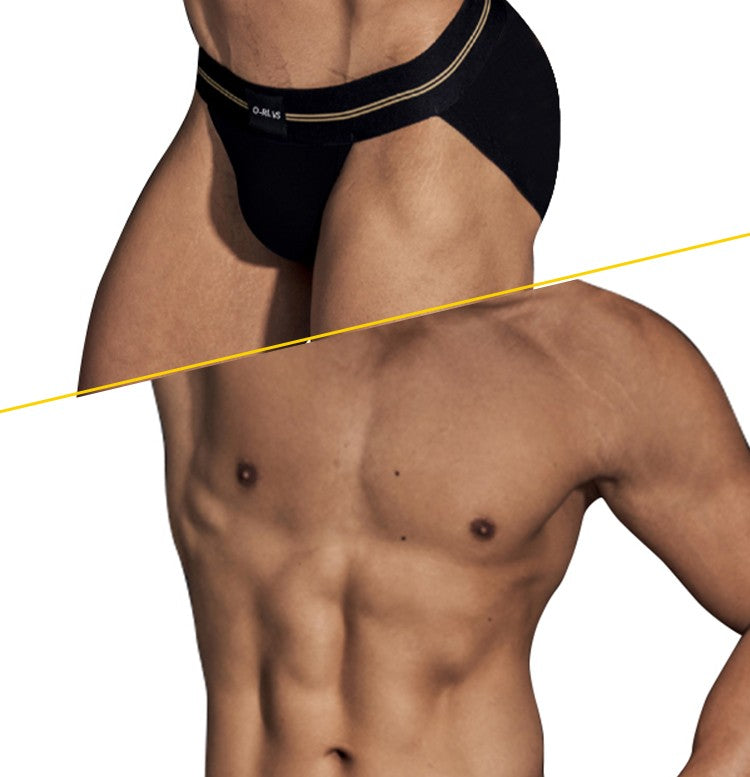 ORLVS Briefs Male Seamless Hip Design Mens Underwaer Super Large Wide 5cm Elastic Band Independent Codpiece Boy Short Pants