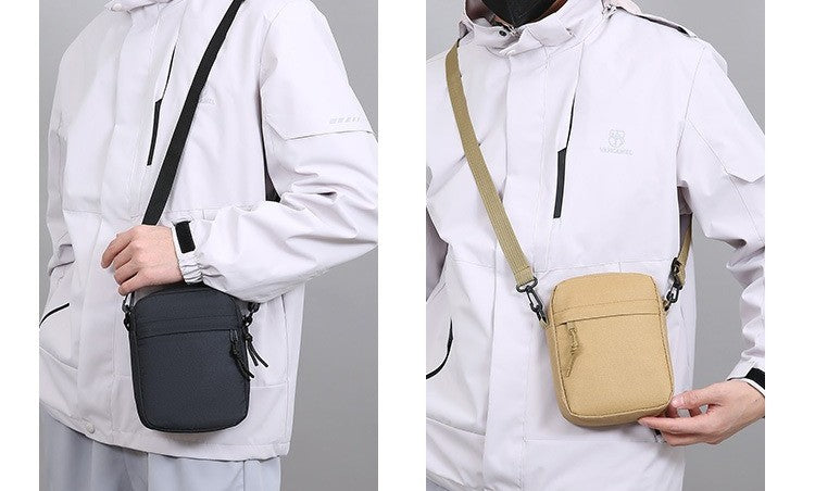 Simple Solid-Color Men's Mini Crossbody Bag - Lightweight and Stylish Ideal for Casual Use and Carrying Phones