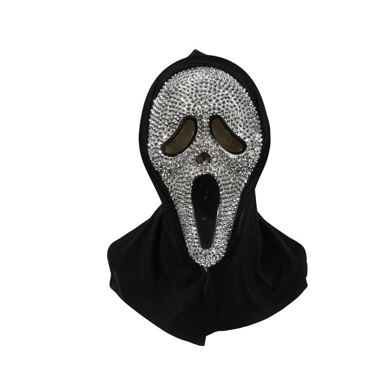 Cosplay Unique Bleed Bloody With Diamond-Studded Ghost Scream Mask Full Face Head Cover Halloween Carnival Party Costume Props