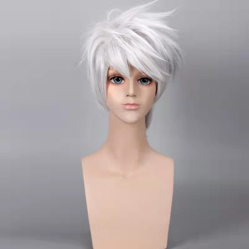 HOKAGE NINJA Hatake Kakashi Cosplay Wig Silver Gray Synthetic Short Curly Wig Anime Coser High Quality Wig Daily Party
