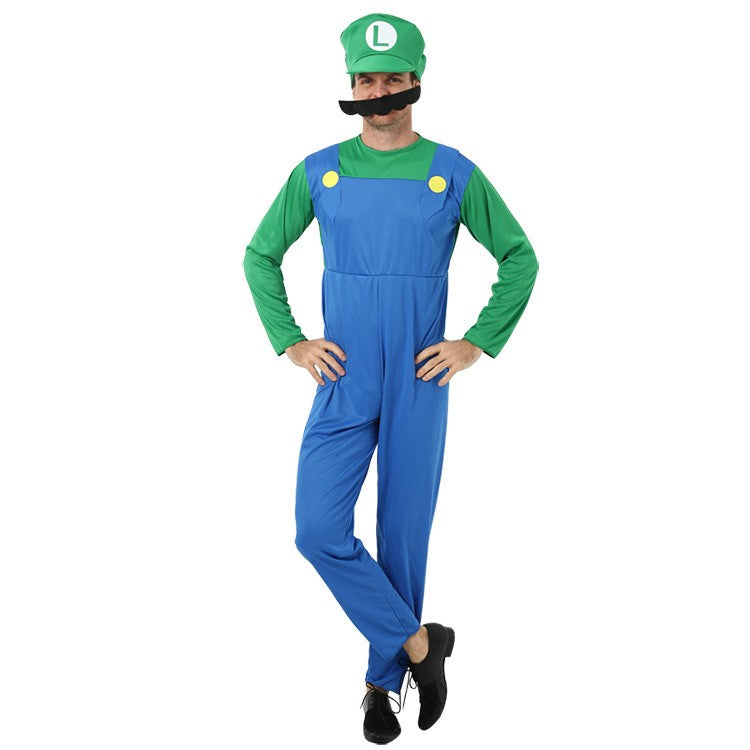 Game Marios Super Luigi Brothers Uniform Set Cosplay Costumes Funny Anime Adult Men Jumpsuit Woman Dress Halloween Costume