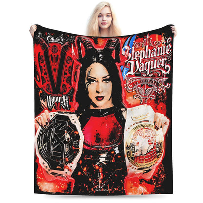 Stephanie Vaquer Wrestler Merch Blanket Soft Velvet  Throw Blanket Relax Bedspread