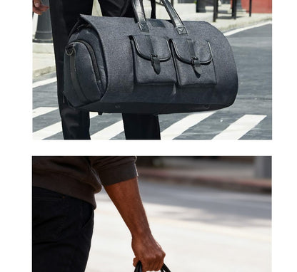2025 New Men Waterproof Weekend Travel Work Large Capacity Multifunctional Hand Luggage Storage Two-in-One Convertible Suit Bag