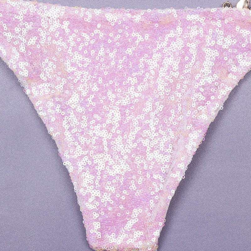 Sequins Sexy Bikinis Swimsuit With Rhinestones Women Swimwear Female Push Up Bikini Beach Swim Wear Bathing Suits Pool Bather