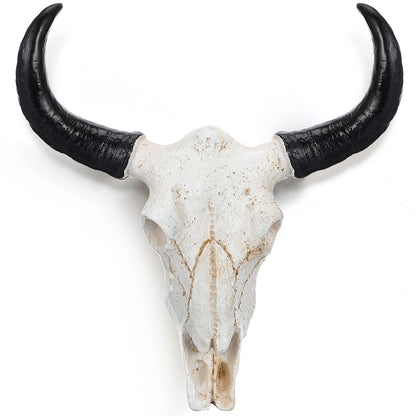 Skull Ox Horn Wall Hangers Resin Horn Cow Skull Wall Hanging Ornament Resin Bull Skull Decoration For Home Office