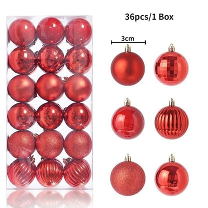 24Pcs 3cm Christmas Balls Christmas Tree Decoration Xmas Hanging Tree Pendants Home Party Christmas Tree Decor New Year Gifts