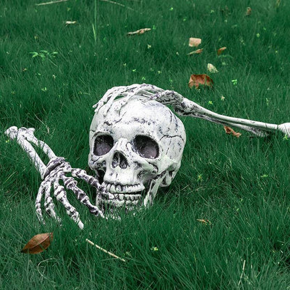 Decorações de Halloween para Casa Crânio Esqueleto Adereços de Terror para Exterior Caveira e Mãos Realistas para Jardim Brincadeiras Festas e Suprimentos