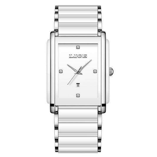 LIGE Fashion Elegant Watch for Women Japanese Movement Ceramics Strap Luxury Ladies Bracelet Quartz Watches Gifts Reloj Mujer