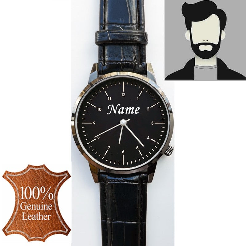 Free Personalized Engrave with Your Name Logo Text Men's Women's Mesh 3 ATM Water Resistant Wristwatch Customized Wrist Watch