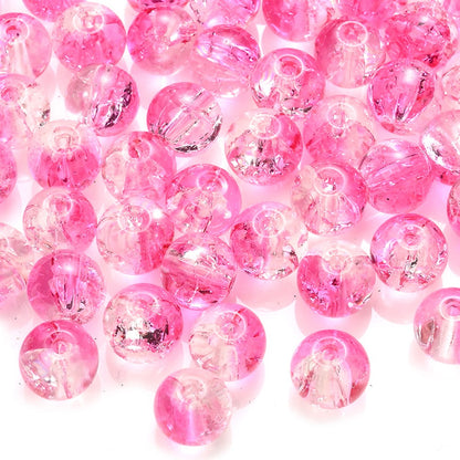 100pcs 8mm Christmas Crystal Glass Crack Beads Red and Green Gradient Spacer Beads for DIY Bracelet Necklace Jewelry Making