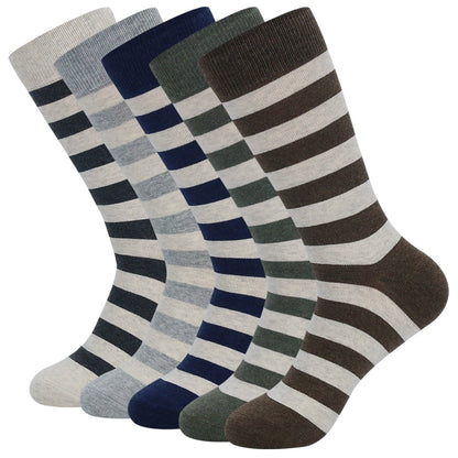 5 Pairs Mens Dress Socks Plus large Size?High Quality Combed Cotton Crew Socks?Black Cool Argyle Breathable Casual Socks for men
