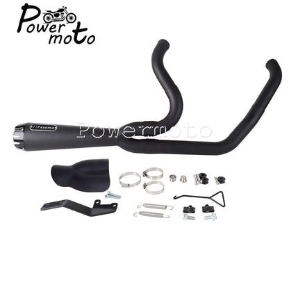 For Harley Softail Low Rider S ST EI Diablo Street Bob 2018-up 2-into-1 Motorcycle Complete Full System Exhaust Pipe Muffler