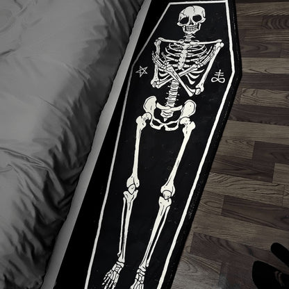 VIKAMA Horror Human Skull Carpet Bedside Rug Halloween Decoration Rug For Bedroom Non-Slip Wear-Resistant Floor Mat Door Mat Hom