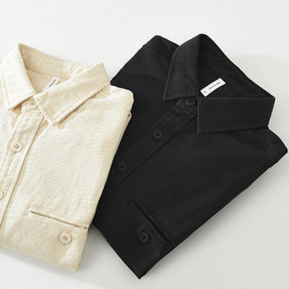 Autumn Winter men's long sleeve clothing cotton cargo shirts Solid workwear men tops Thickened shirt jacket for men 7569#