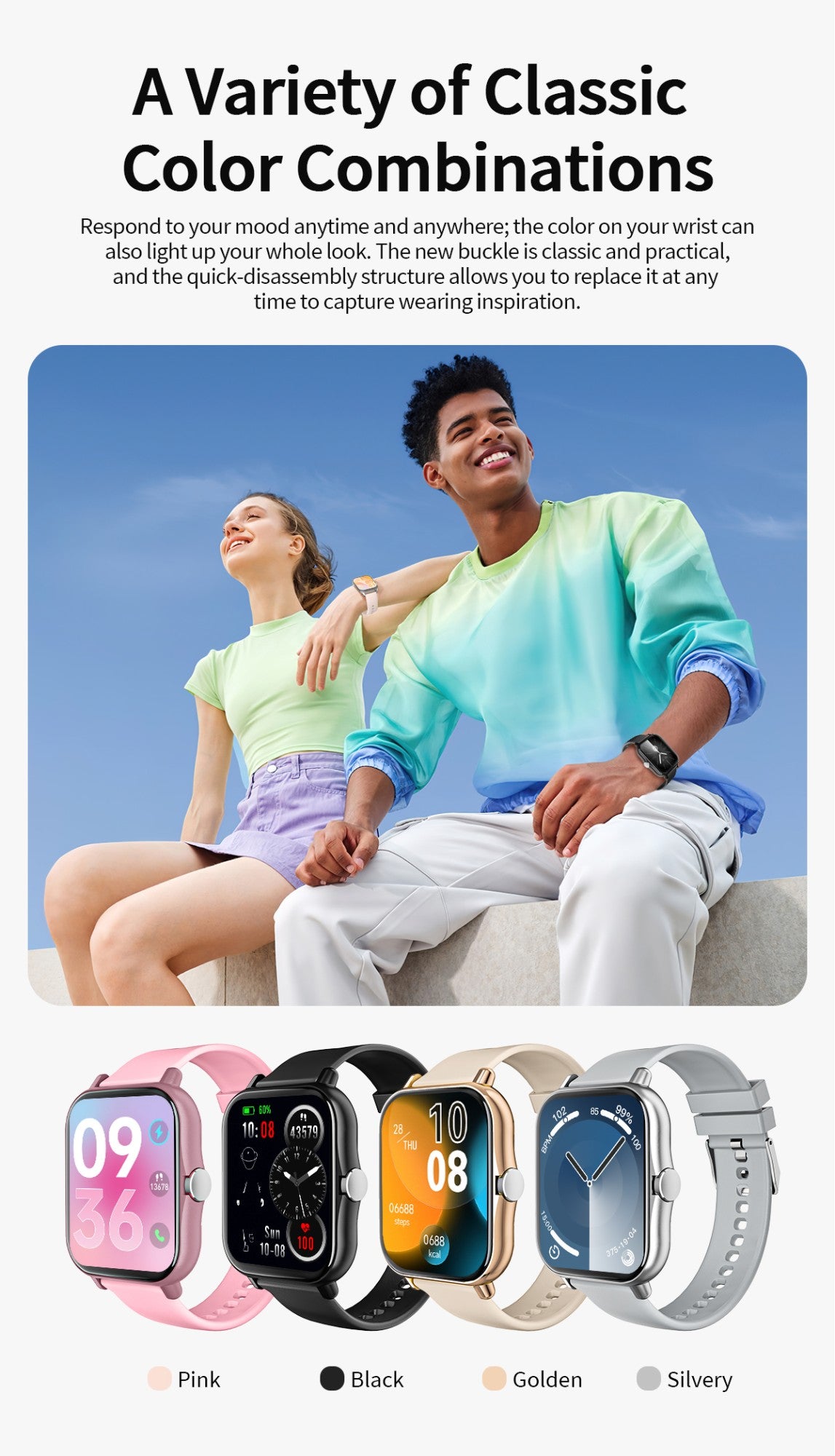 New Smartwatch BT Call Health&Sleep Monitoring 1.83''HD Screen Kids Smart Watch Waterproof Fashoin Sports Bracelet For Women Men