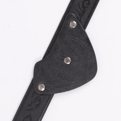 Medieval Embossed Pirate Eye Patch, Vintage Faux Leather Eye Mask Viking Accessories, Renaissance Eye Cover Cosplay