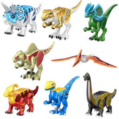Dinosaur Jurassic Set World Park 3 Model Building Blocks White T Indominus Rex Dino Breakout 8pcs Mosasaurus Velociraptor Animal