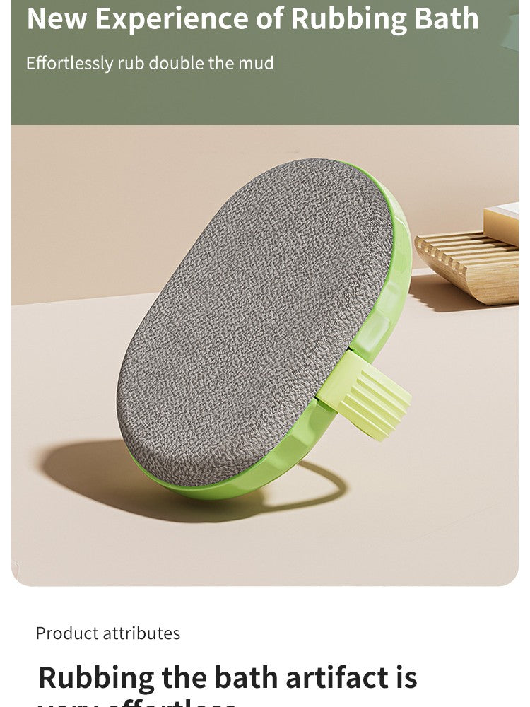 Long Handle Press Dispensing Bath Brush Soft Hair Scrub Mud Back Wiping Body Washing Tool