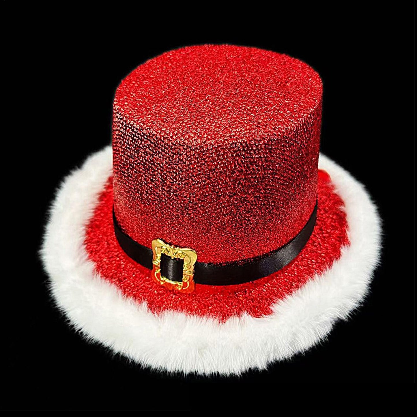 Comfortable Festive Cosplay Caps New Year Christmas Top Hat Red Green Top Hat With White Brim For Men Women Performance Cosplay