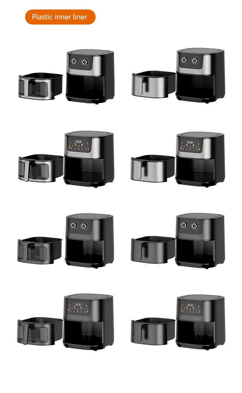 Large 15L Capacity Smart Home Appliances Stainless Steel French Air Fryer Machine Square-Shaped Visual Window Household