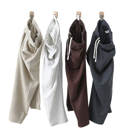 Calça de moletom reta 340G de terry, confortável, versátil, macia e suave para a pele, resistente a rugas e durável