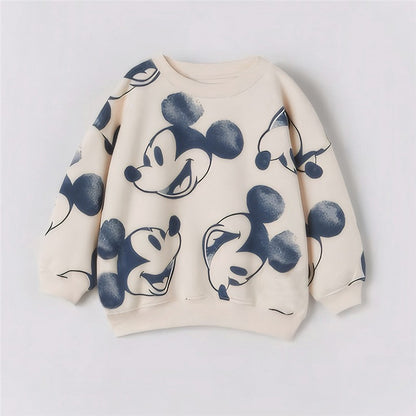 New Fashion Baby Clothes Sets Mickey Mouse Printed Long Sleeved Sweatshirt + Pant Toddler Boy Girl Outfits
