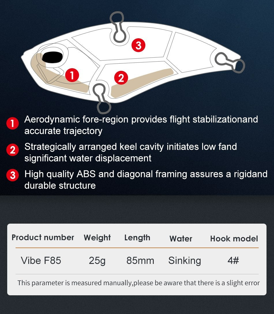 Iscas de Pesca MEREDITH Apex Vibe F85mm 24g Wobblers Iscas de Pesca Isca de Vibração para Acessórios Artificiais de Profundidade Total