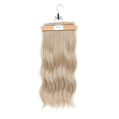Apliques de cabelo sintéticos ondulados loiros 27/613 de 61 cm (24 polegadas) com presilhas brancas, 4 peças/lote, 220g, fibra resistente ao calor