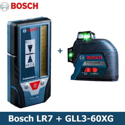 Bosch LR7 Medidor de Nível a Laser Vermelho e Verde Profissional 3D 3 Planos 12 Linhas Feixe Gradiente Projeção Medidor de Distância