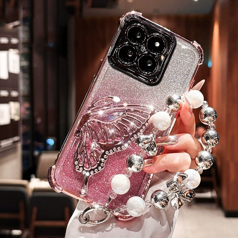 Capa Protetora à Prova de Choque com Glitter e Borboleta para Xiaomi 17 pro max Xiaomi17 13T 14T 15T Pro 15 Ultra