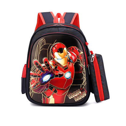 Disney Spiderman Unisex Backpacks Large Capacity Gilding Print Schoolbag For Children's Gifts With Pen Case