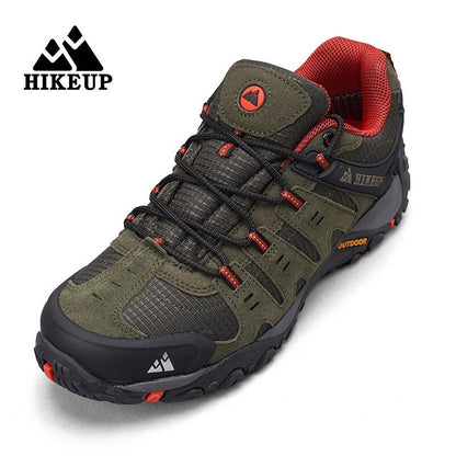 HIKEUP Tênis Masculino de Caminhada em Couro Camurça, Calçados Outdoor Resistentes ao Desgaste Masculinos para Trekking, Caminhada, Caça e Tênis Táticos