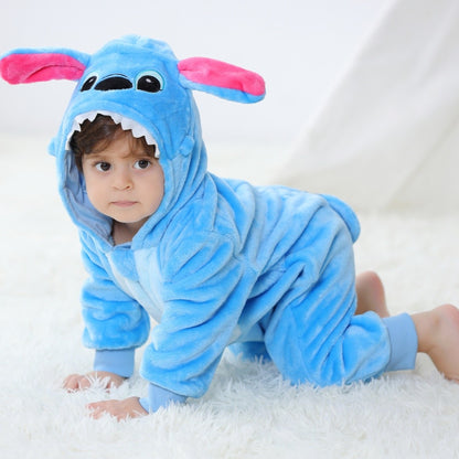 Newborn Baby Stitch Animal Cartoon Romper Clothes Girls Pajamas Long Sleeve Hooded Onesies Infant Boys Costumes For Halloween