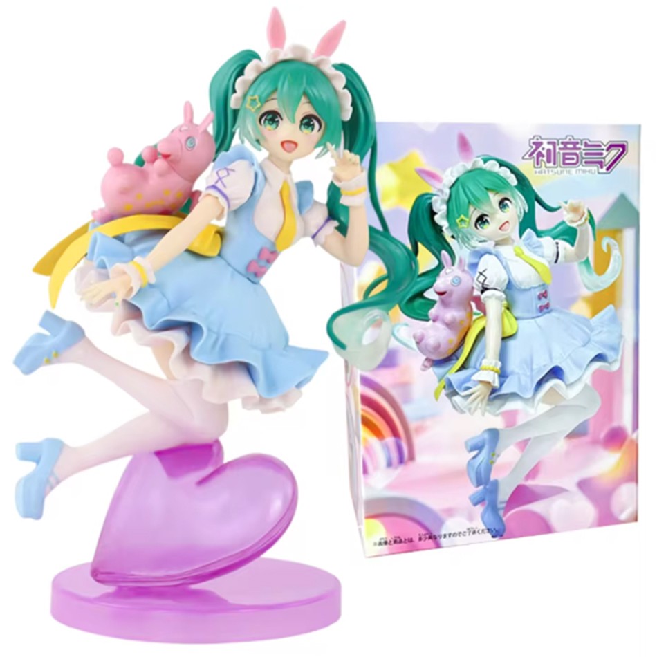 Anim Hatsune Miku Sitting Posture Figure Cat Ear Hatsune Model Desktop Decor Collectible Toy Gift for Fans Japanese Kawaii Otaku
