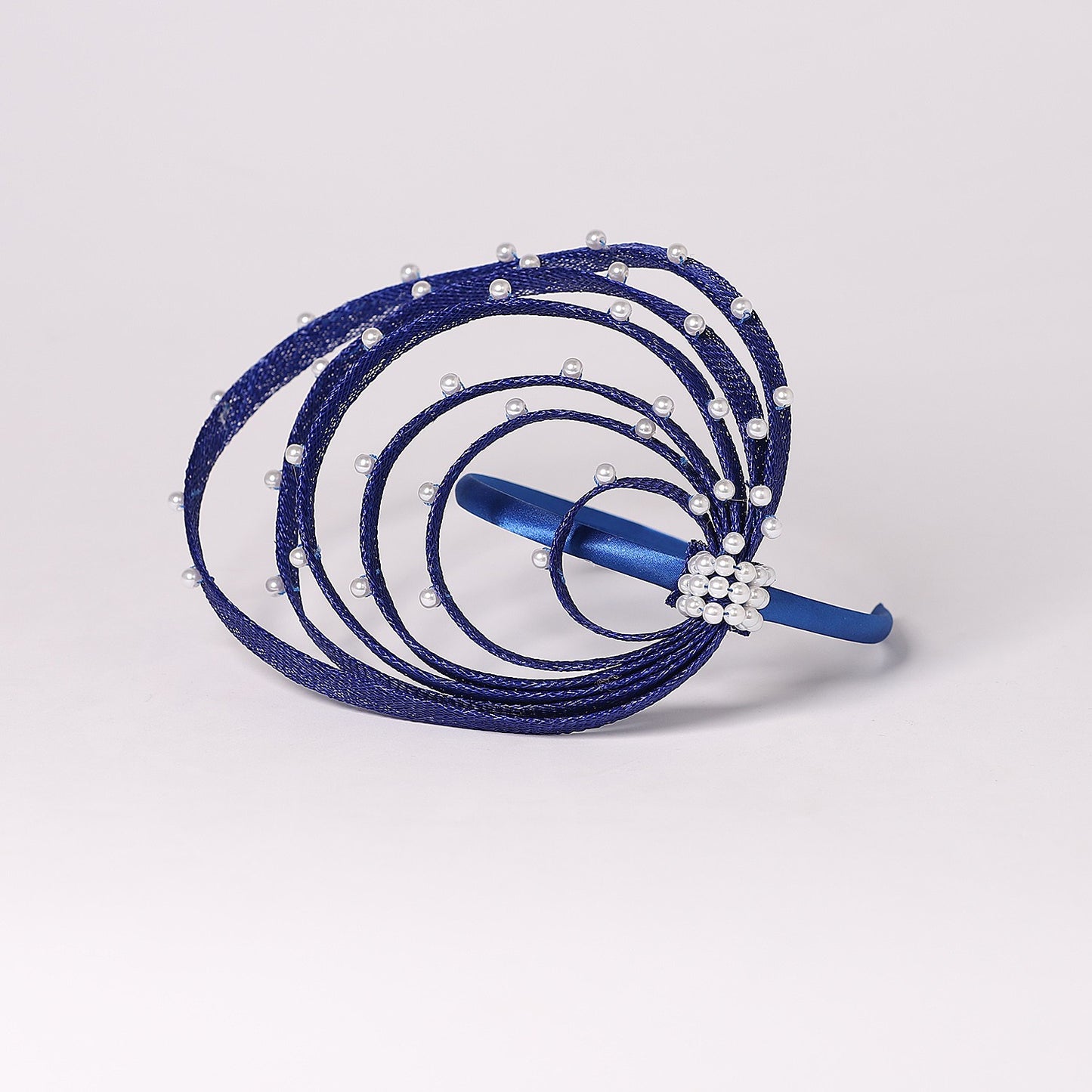 Fascinator Azul Royal com Pérolas Falsas - Elegante Toucado de Casamento, Chapéus Derby para Mulheres, Eventos de Coquetel, Chá e Igreja