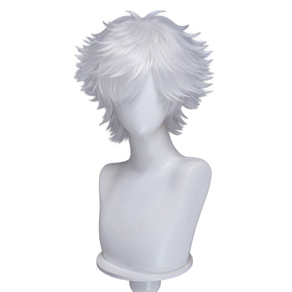 ?Ready For Ship?Qifrey Cosplay Wig Anime Witch Hat Atelier DokiDoki Men White Hair Qifrey Cosplay HalloweenHair Free Wig Cap