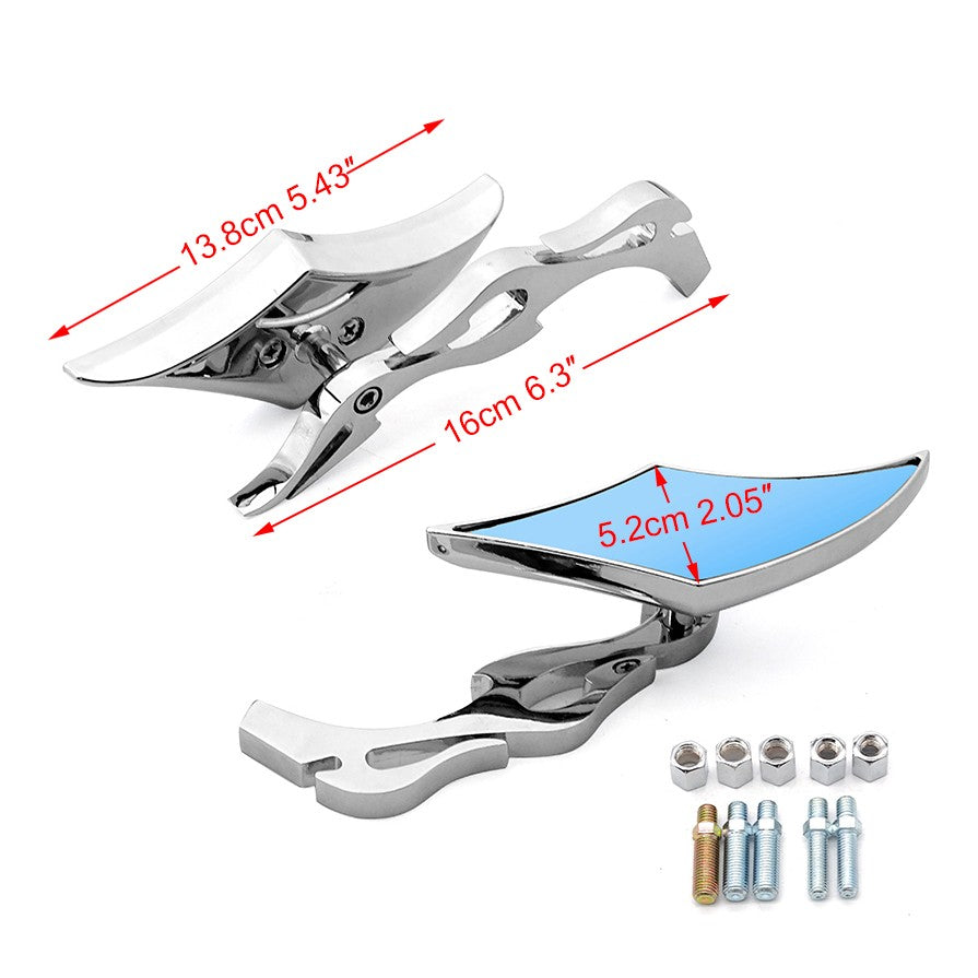 Para Harley Touring Street Electra Glide Dyna Sportster XL1200 883 Softail Flame Style Espelhos retrovisores laterais de motocicleta 8 mm 10 mm